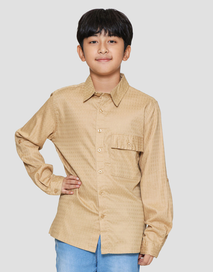 Nevada Casual Dobby Textured Kemeja Koko Anak Laki-Laki