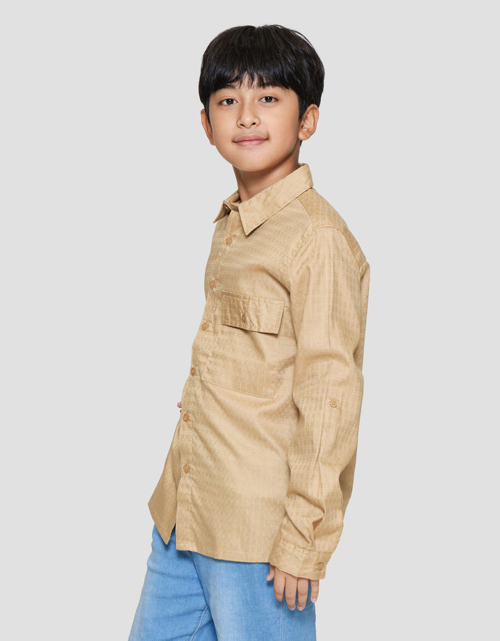 Nevada Casual Dobby Textured Kemeja Koko Anak Laki-Laki
