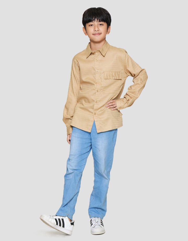 Nevada Casual Dobby Textured Kemeja Koko Anak Laki-Laki