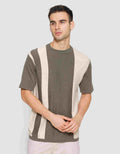 Nevada Flat Knit Stripe Block Vertical Kaos Lengan Pendek Pria
