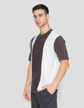 Nevada Flat Knit Stripe Block Vertical Kaos Lengan Pendek Pria