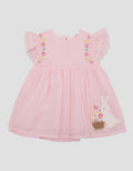 Pipiniko Bunny Collection Swiss Dot Midi Dress for Girls