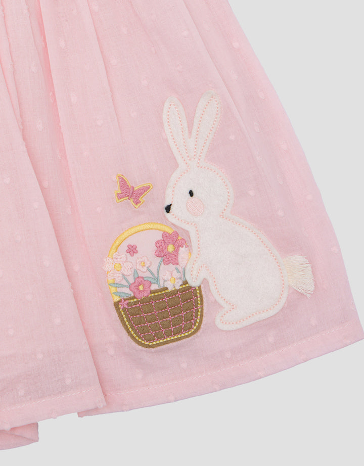 Pipiniko Bunny Collection Swiss Dot Midi Dress for Girls
