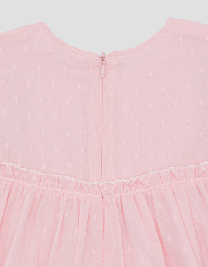 Pipiniko Bunny Collection Swiss Dot Midi Dress for Girls