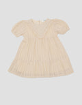 Little M Tekstur With Embro Lace Midi Dress Anak Perempuan