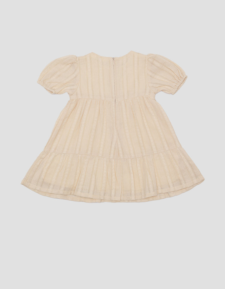 Little M Tekstur With Embro Lace Midi Dress Anak Perempuan