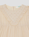Little M Texture With Embro Lace Midi Dress for Girls