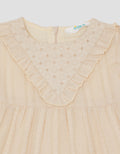 Little M Tekstur With Embro Lace Midi Dress Anak Perempuan