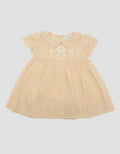 Little M Textur Embro Midi Dress for Girls