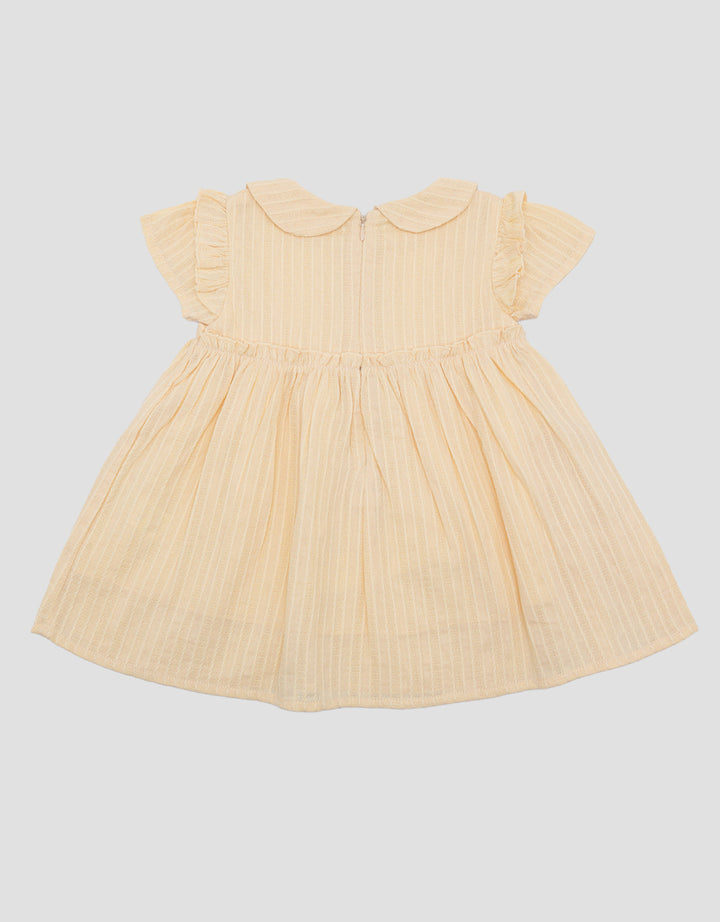 Little M Textur Embro Midi Dress for Girls