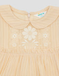Little M Textur Embro Midi Dress for Girls