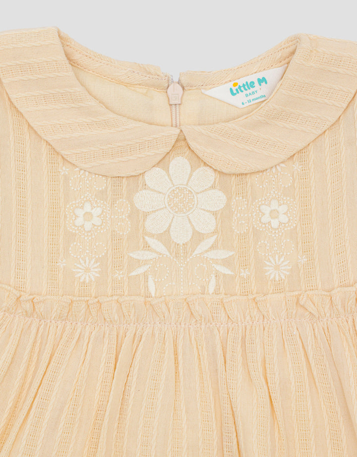 Little M Testur Embro Midi Dress Anak Perempuan