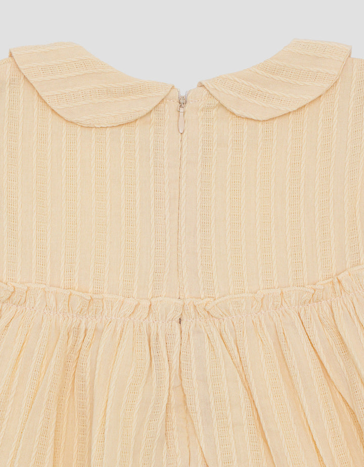 Little M Textur Embro Midi Dress for Girls