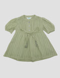 Little M Texture With Drawstring Midi Dress for Girls