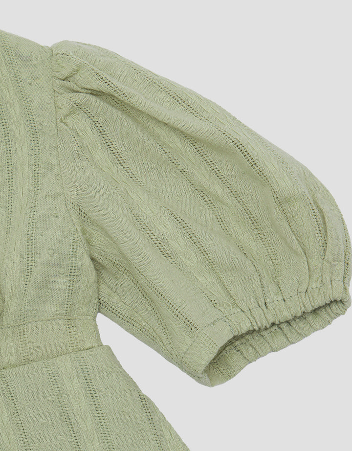 Little M Texture With Drawstring Midi Dress for Girls