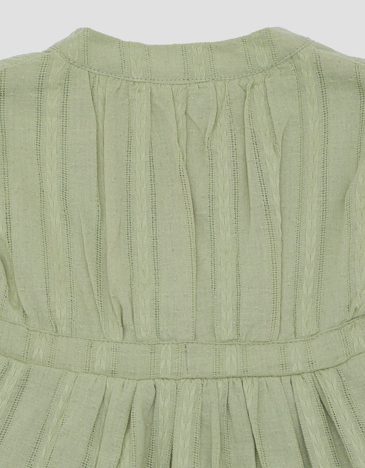 Little M Texture With Drawstring Midi Dress for Girls