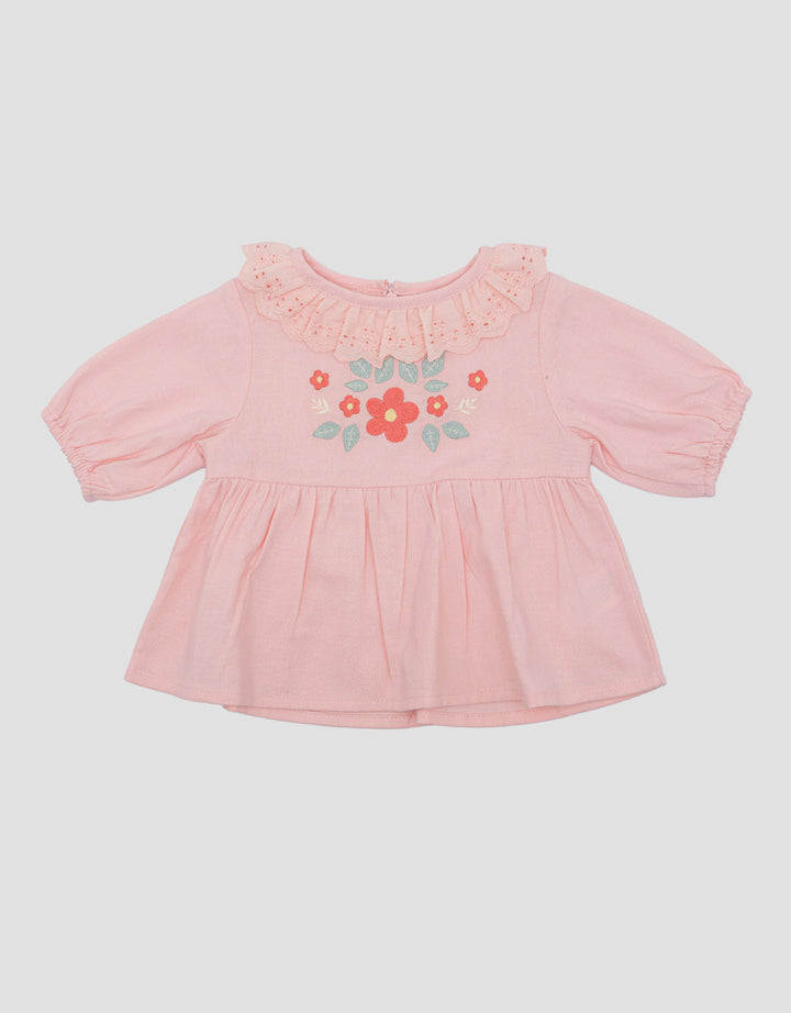 Pipiniko Lace With Embro Blouse Anak Perempuan