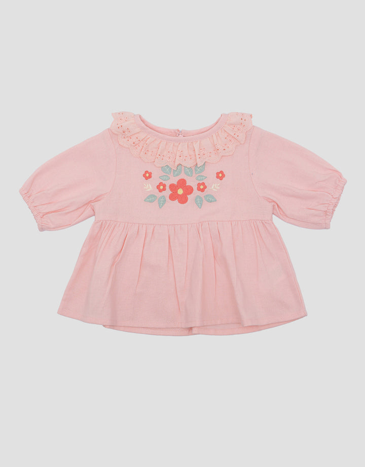 Pipiniko Lace With Embro Blouse Anak Perempuan