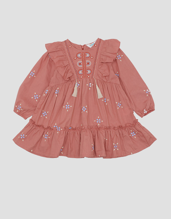 Little M Etnic Fp And Embro Midi Dress Anak Perempuan