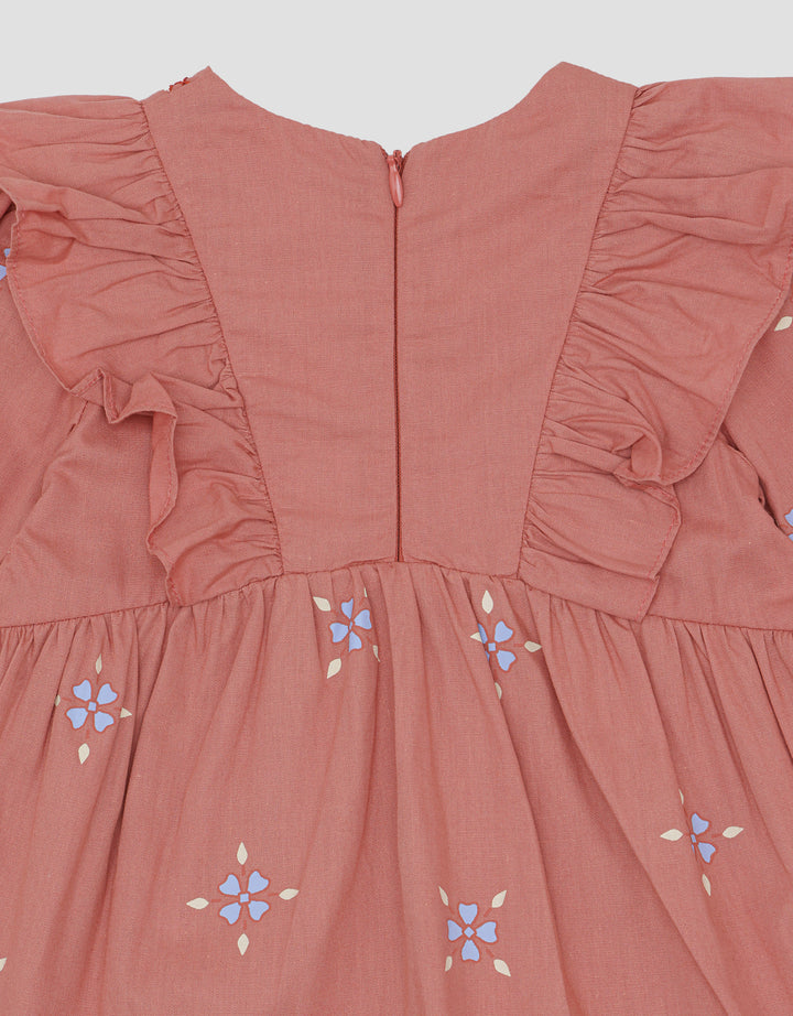 Little M Etnic Fp And Embro Midi Dress Anak Perempuan