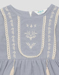 Little M Embro And Tassel Midi Dress For Girls