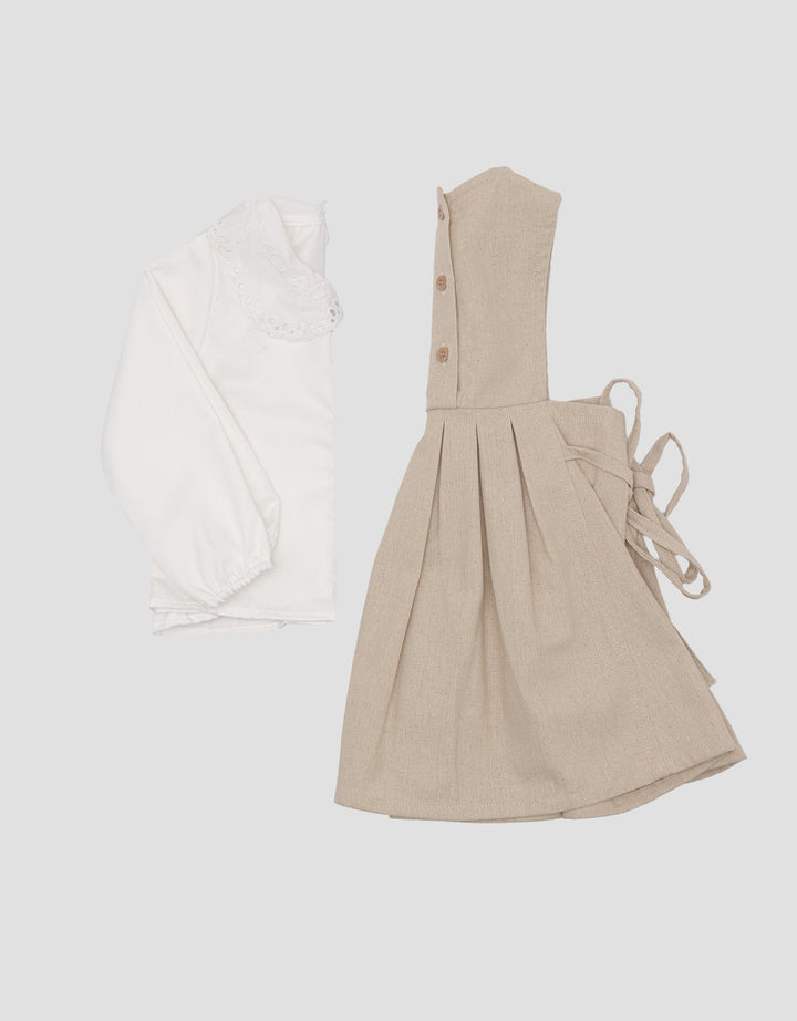 Little M Flower Muslim Overalls 2 Pcs Midi Dress for Baby Girls