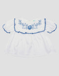 Little M Top Lace With Embro Blouse for Girls