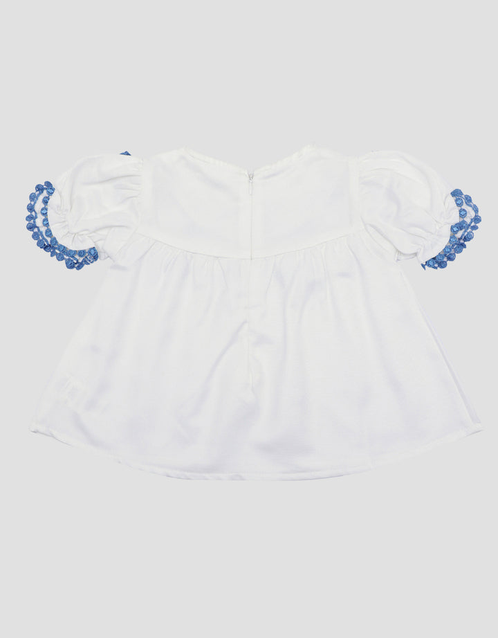 Little M Top Lace With Embro Blouse for Girls