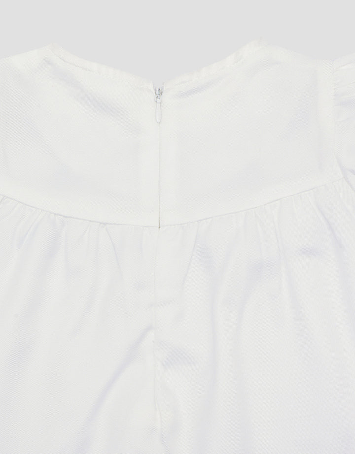 Little M Top Lace With Embro Blouse for Girls