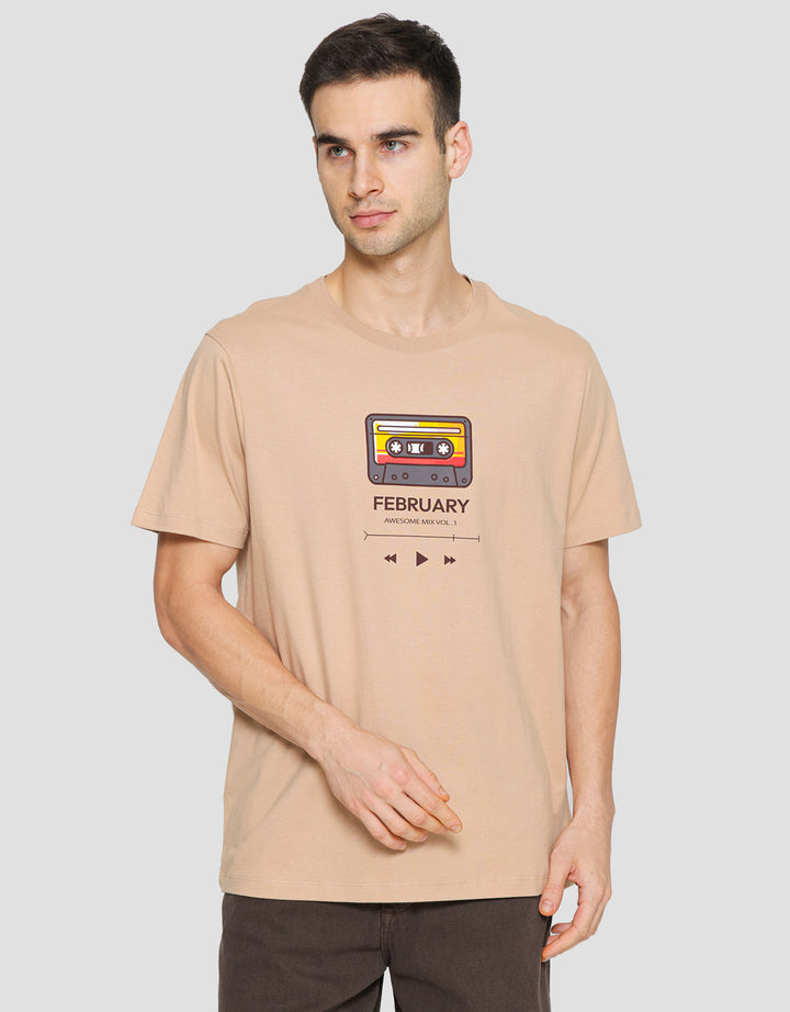 T Zone Print Rock Star Musical Kaos Lengan Pendek Pria