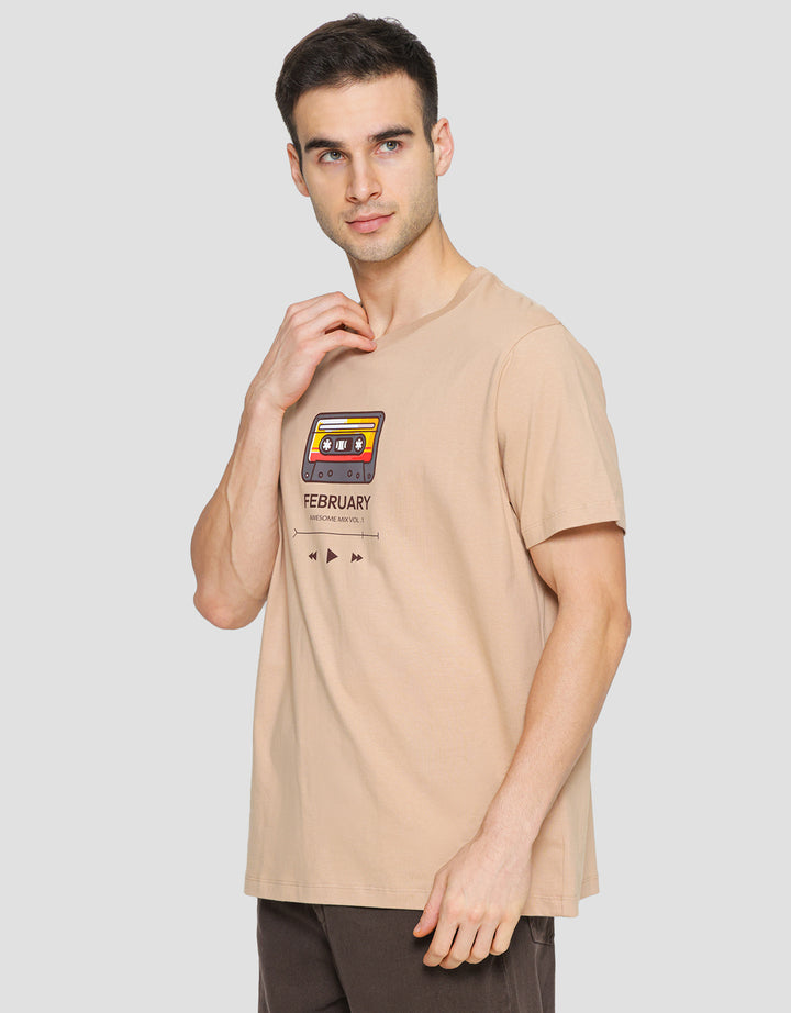 T Zone Print Rock Star Musical Kaos Lengan Pendek Pria