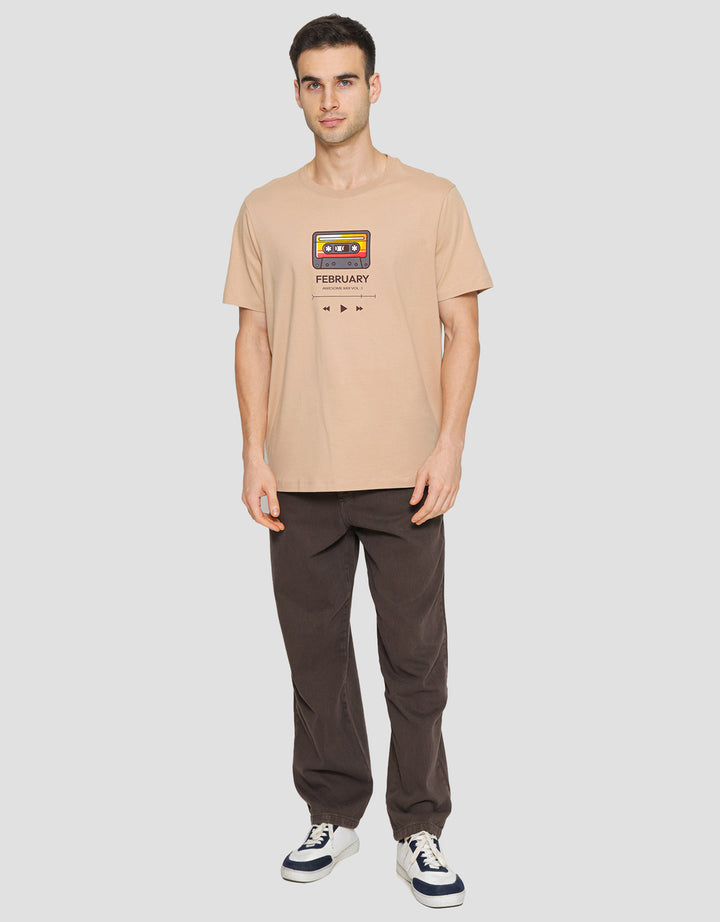 T Zone Print Rock Star Musical Kaos Lengan Pendek Pria