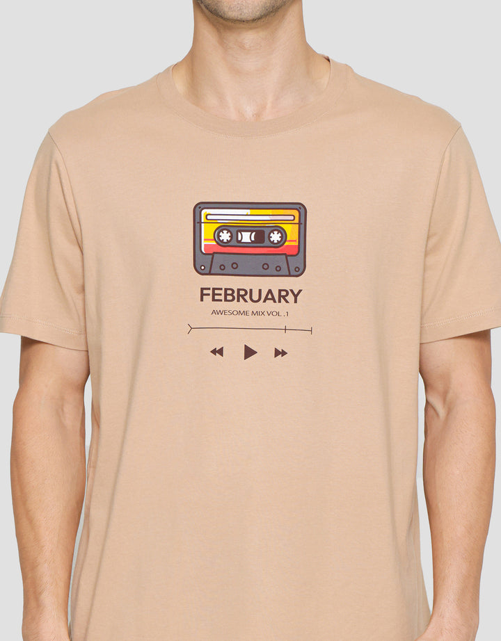 T Zone Print Rock Star Musical Kaos Lengan Pendek Pria