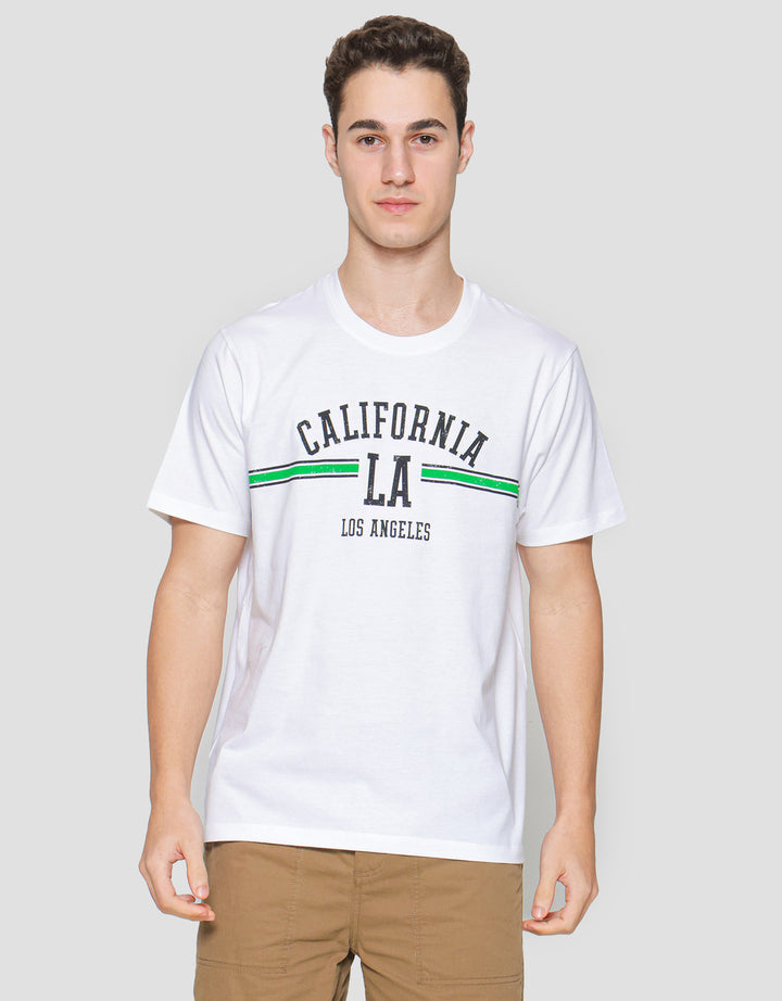 T ZonePrint Wording California Kaos Lengan Pendek Pria