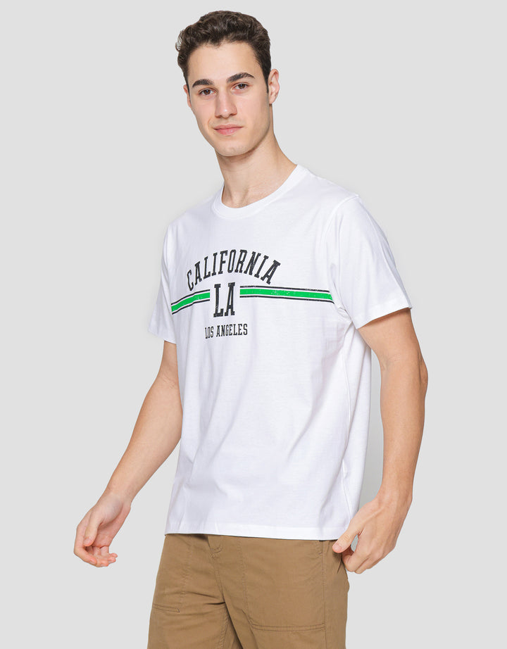 T ZonePrint Wording California Kaos Lengan Pendek Pria