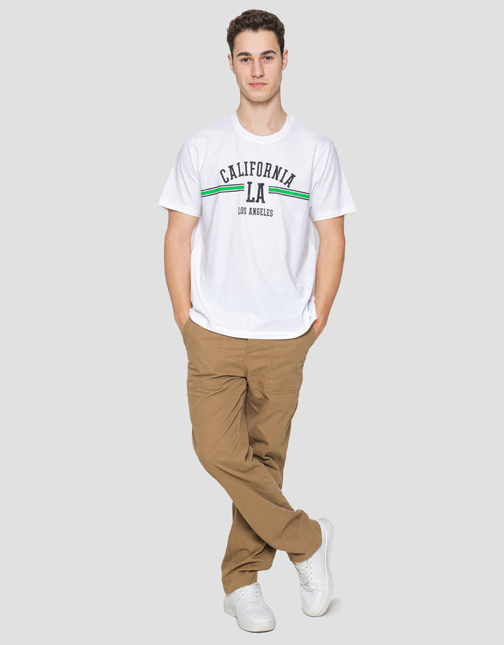 T ZonePrint Wording California Kaos Lengan Pendek Pria