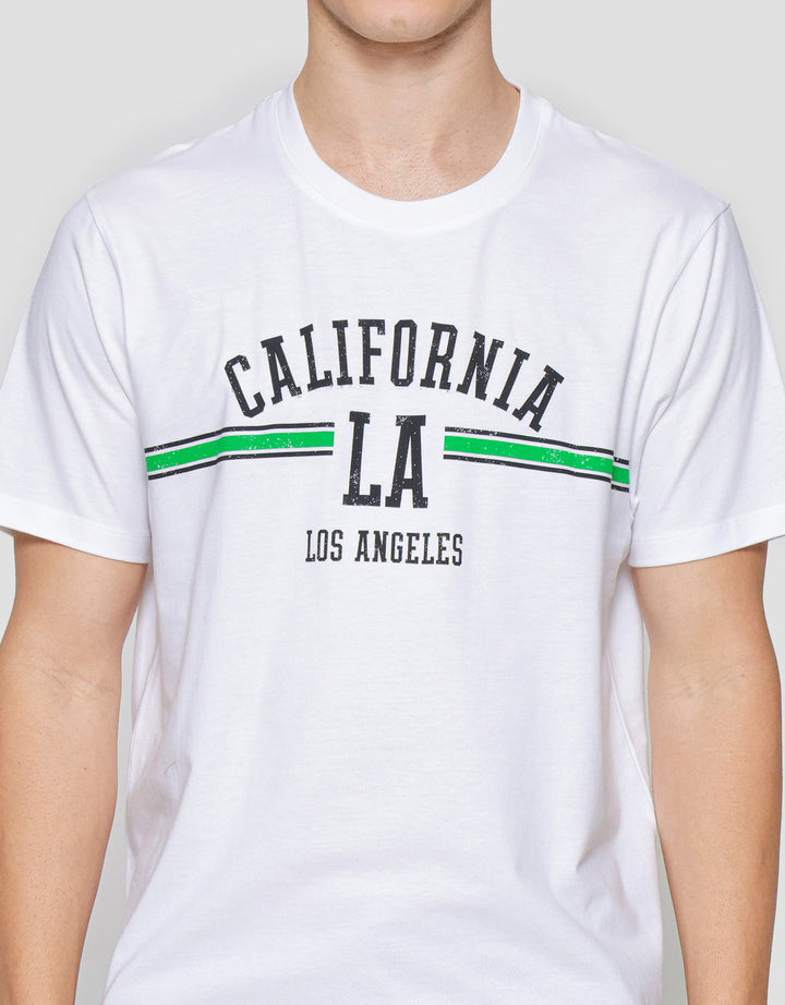 T ZonePrint Wording California Kaos Lengan Pendek Pria