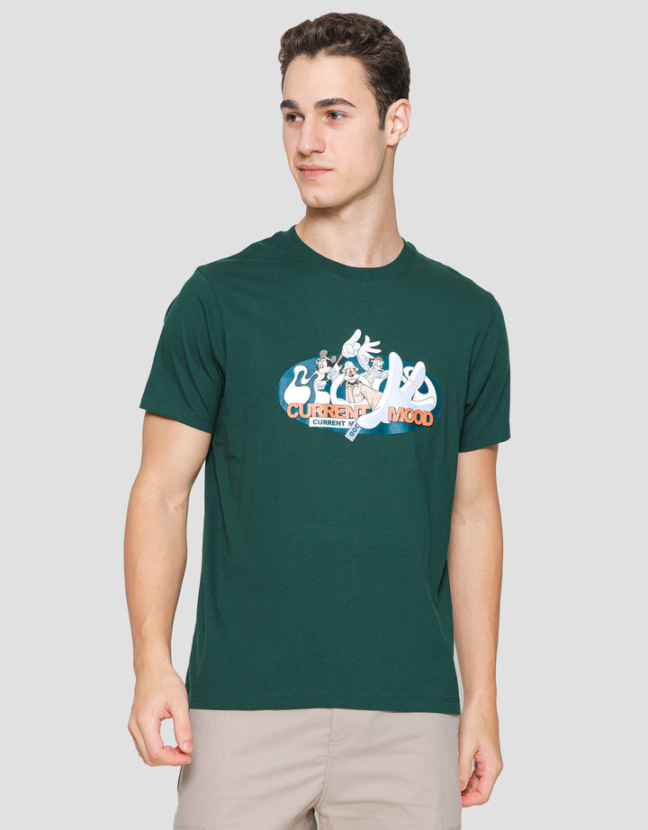 T Zone Currency Mood Mickey And Friends Kaos Pria