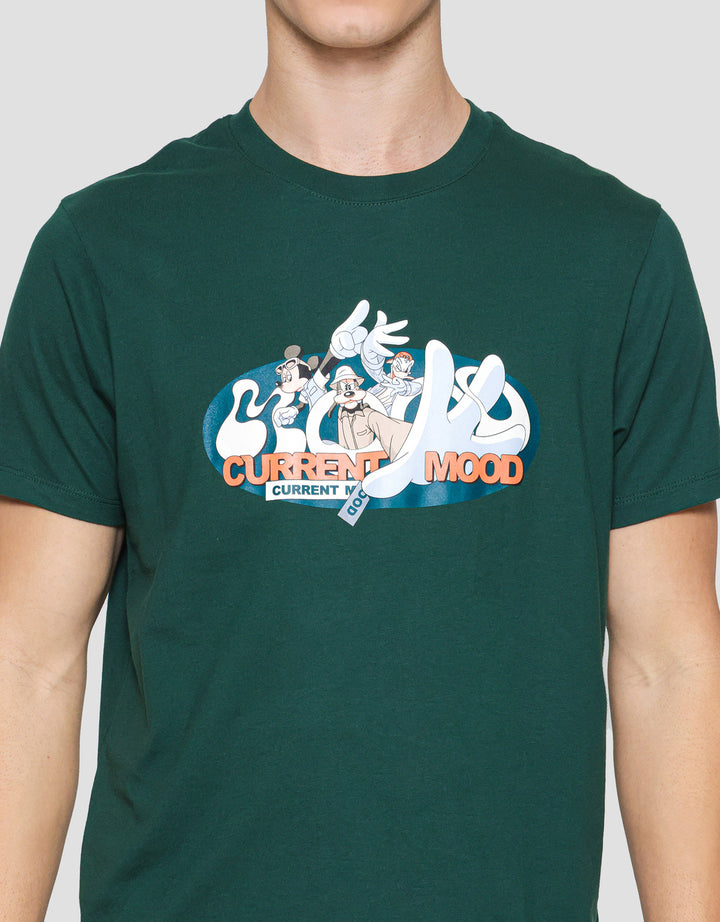 T Zone Currency Mood Mickey And Friends Kaos Pria