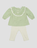 Pipiniko 2 Pcs Ruffle Print Heart Box Baby Girl Suit