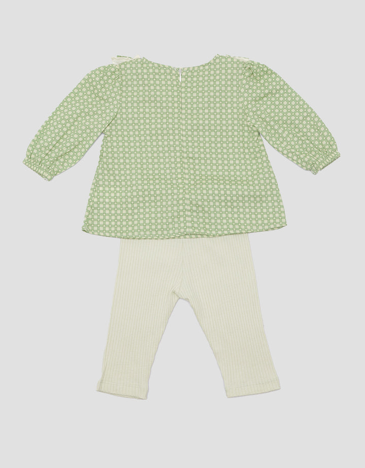 Pipiniko 2 Pcs Ruffle Print Heart Box Baby Girl Suit