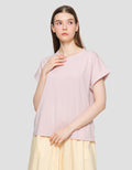 Suko Round Collar Cap Sleeve Women's Short Sleeve T-Shirt