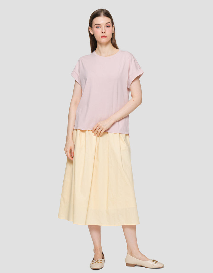 Suko Round Collar Cap Sleeve Women's Short Sleeve T-Shirt