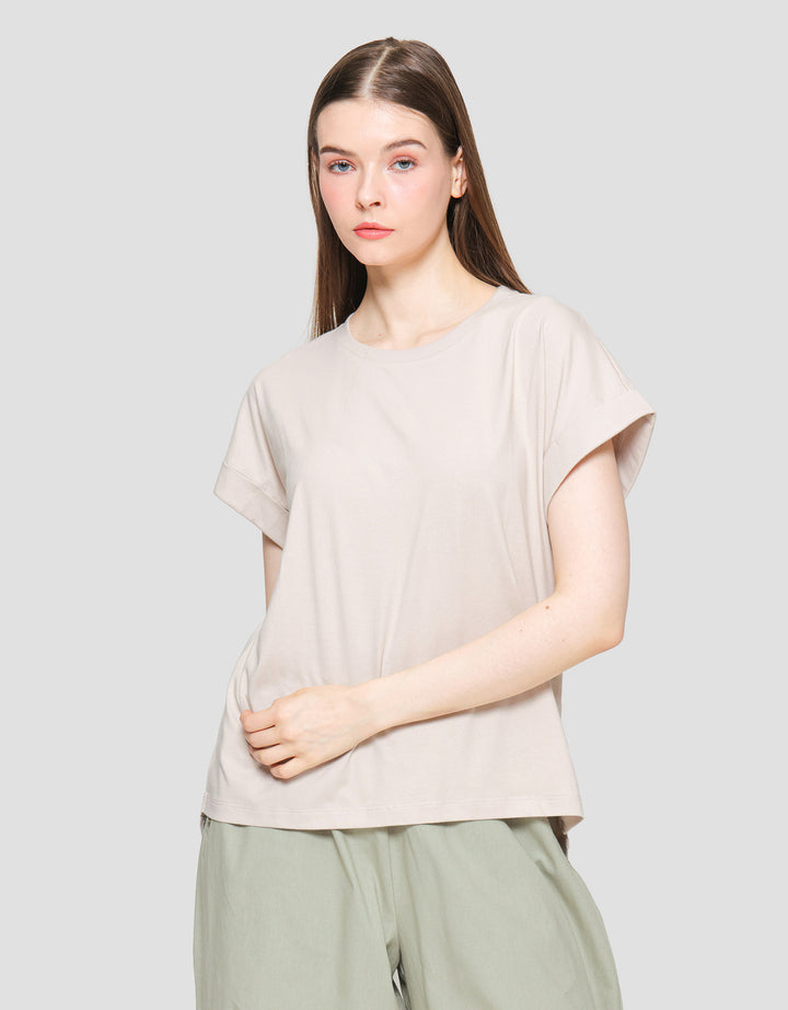 Suko Round Collar Cap Sleeve Women's Short Sleeve T-Shirt