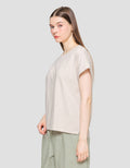 Suko Round Collar Cap Sleeve Women's Short Sleeve T-Shirt