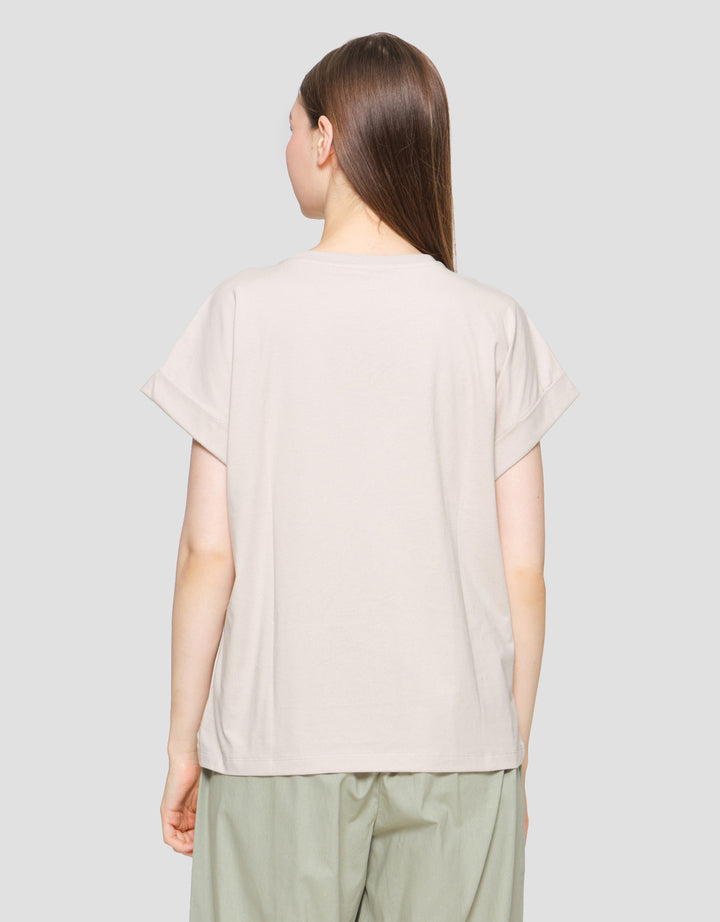 Suko Round Collar Cap Sleeve Women's Short Sleeve T-Shirt