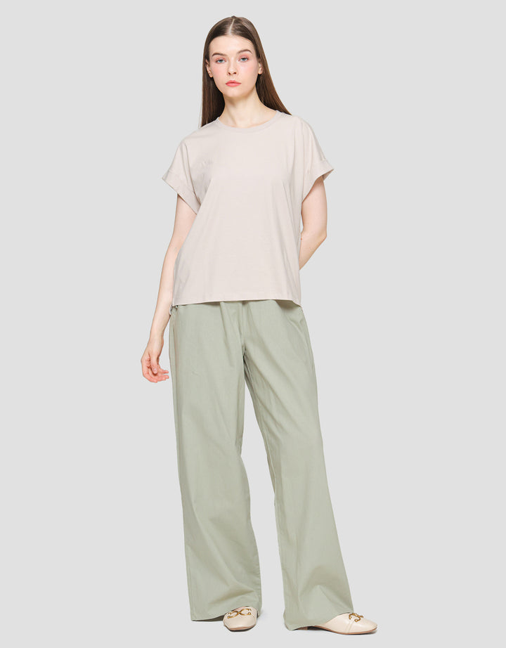 Suko Round Collar Cap Sleeve Women's Short Sleeve T-Shirt