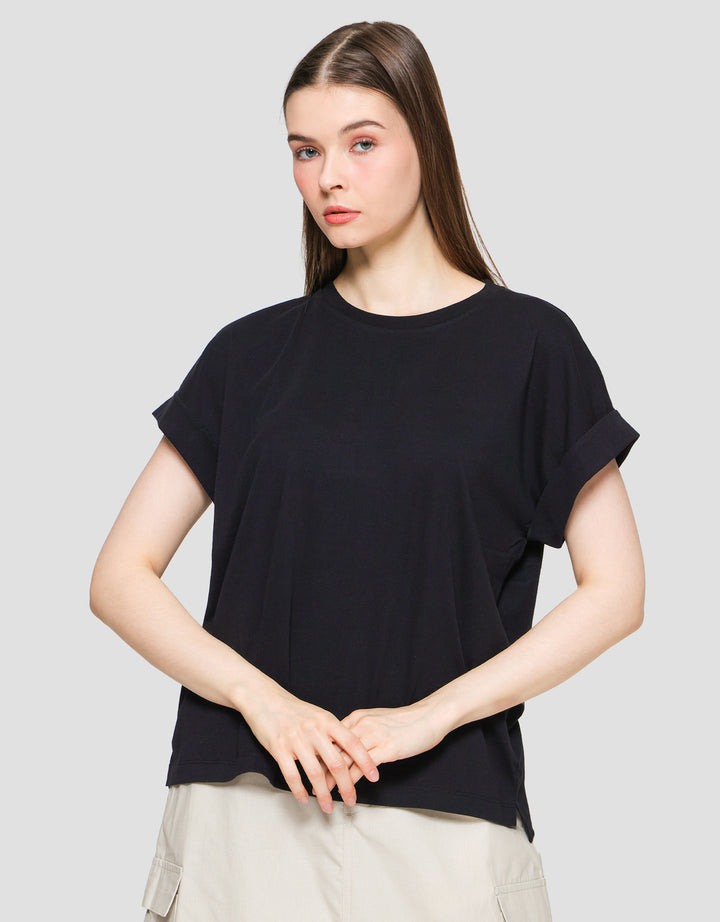Suko Round Collar Cap Sleeve Women's Short Sleeve T-Shirt