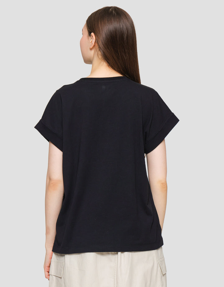 Suko Round Collar Cap Sleeve Women's Short Sleeve T-Shirt