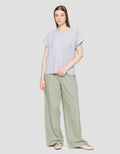 Suko Round Collar Cap Sleeve Women's Short Sleeve T-Shirt